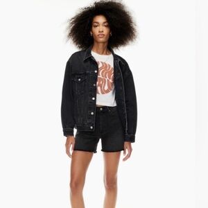 Denim forum the arlo 50s high rise mid thigh short black